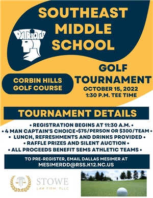 Golf tournament, Oct. 15 at 1:30
